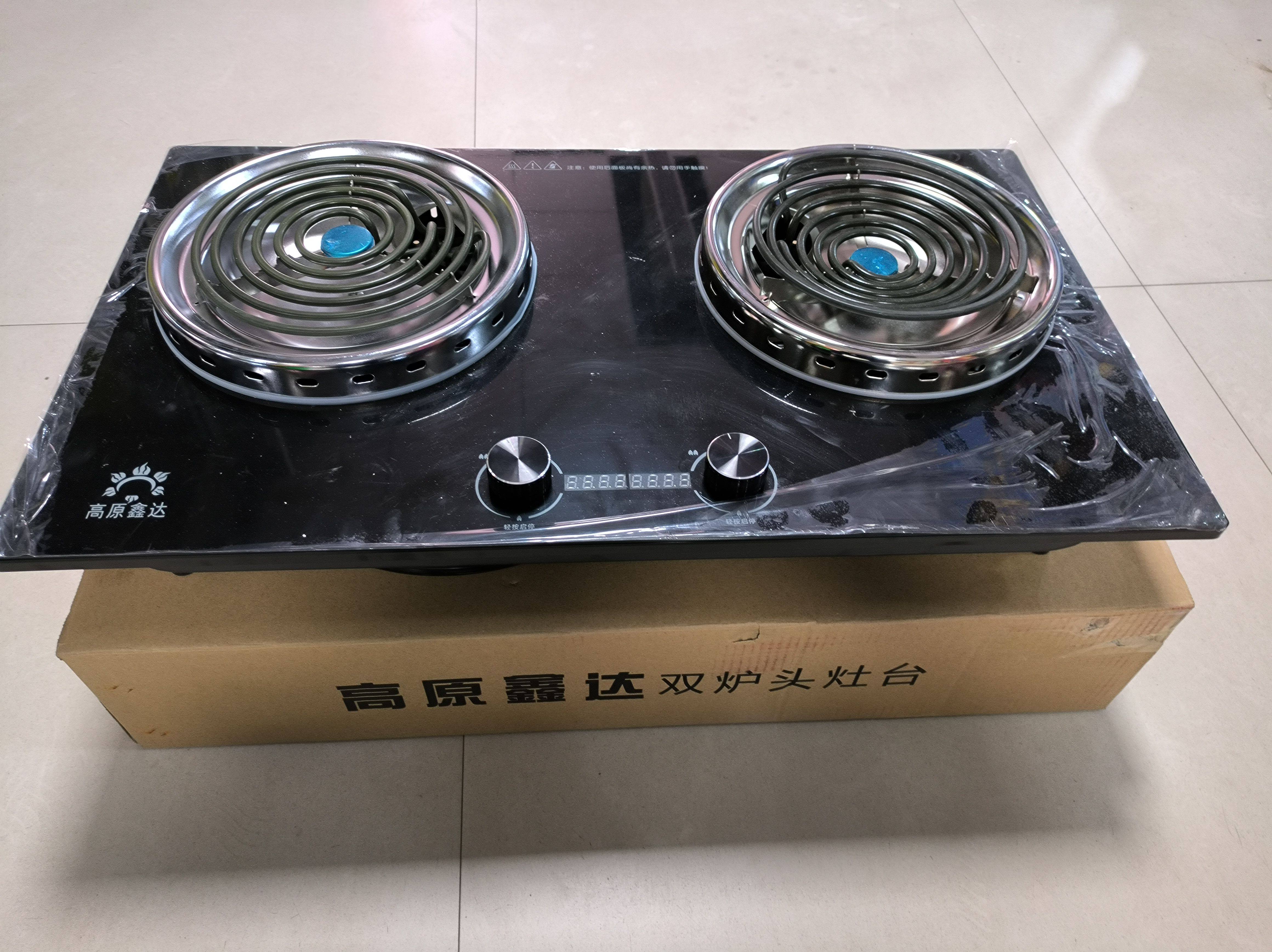 高原鑫达220v电热管双电灶(轻按启停开关,屏幕可显示功率)无插头