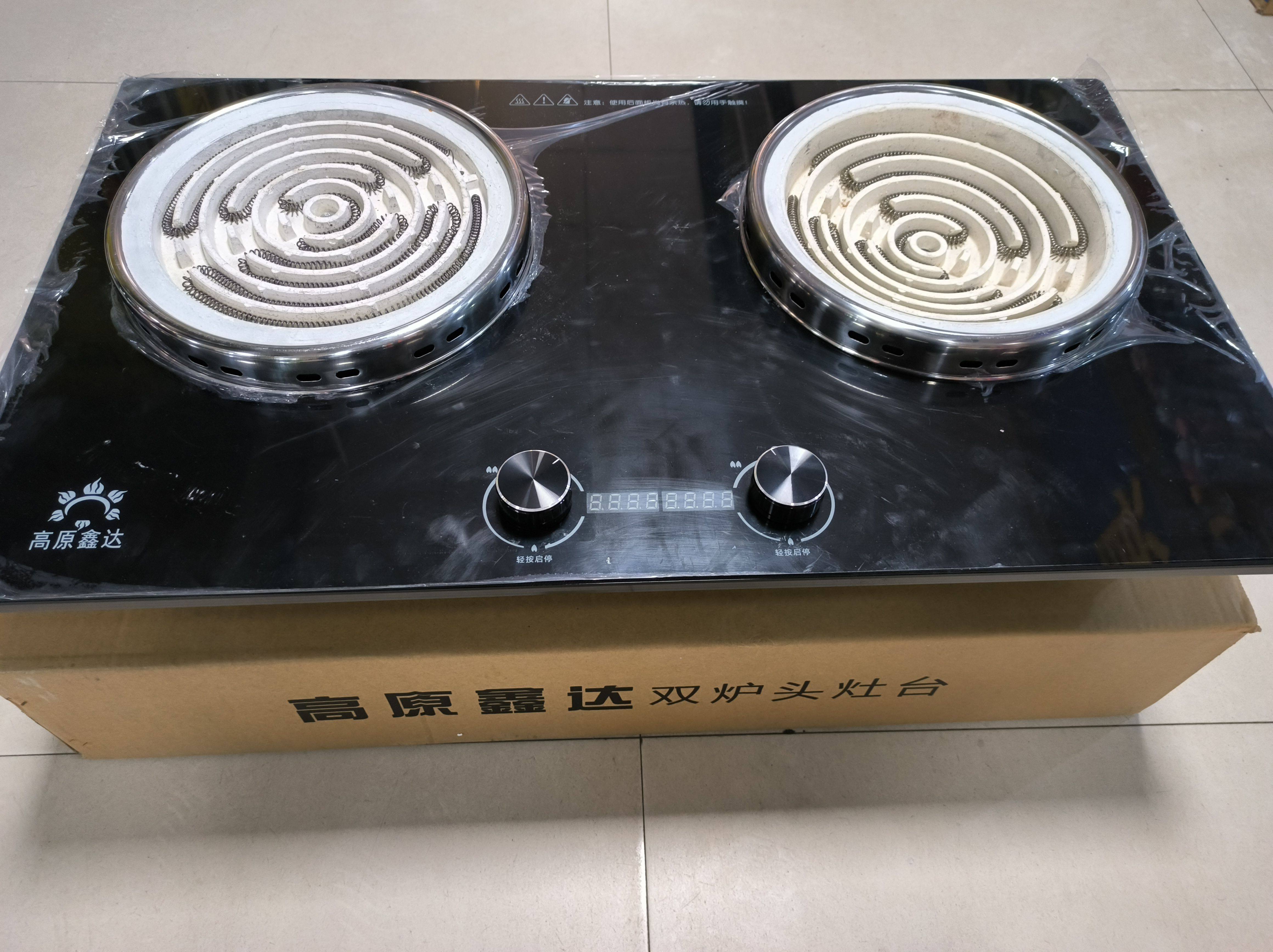 高原鑫达220v电热丝双电灶(轻按启停开关,屏幕可显示功率)无插头