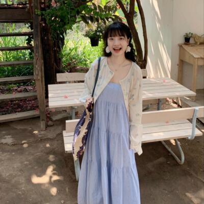 Emilyying2025新款度假内搭棉碎花重工蛋糕吊带裙