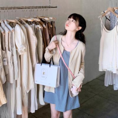 Emilyying2025新款蓝色内搭背心裙