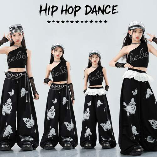 女童爵士舞演出服女团走秀潮儿童hiphop街舞服装少儿炸街套装