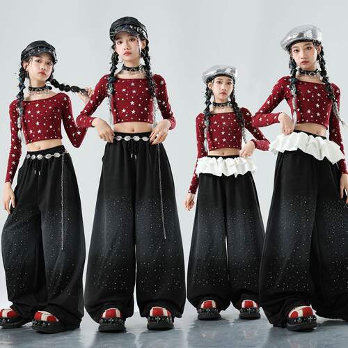 少儿爵士舞演出服甜酷风儿童女团舞台走秀时髦女孩街舞表演炸街潮