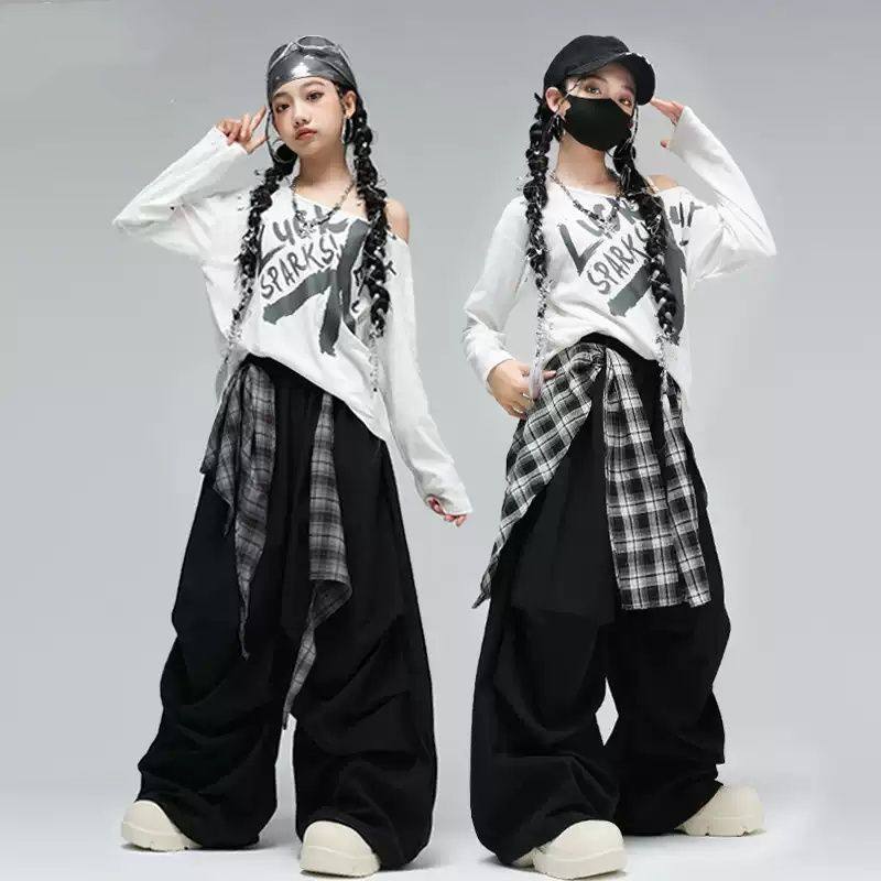 爵士舞女童服装韩版时髦少儿街舞表演出潮服儿童甜酷风女孩练功服