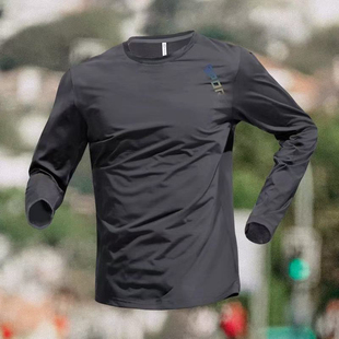 新款 户外登山训练服健身打底衫 男运动上衣跑步t恤秋季 速干衣长袖