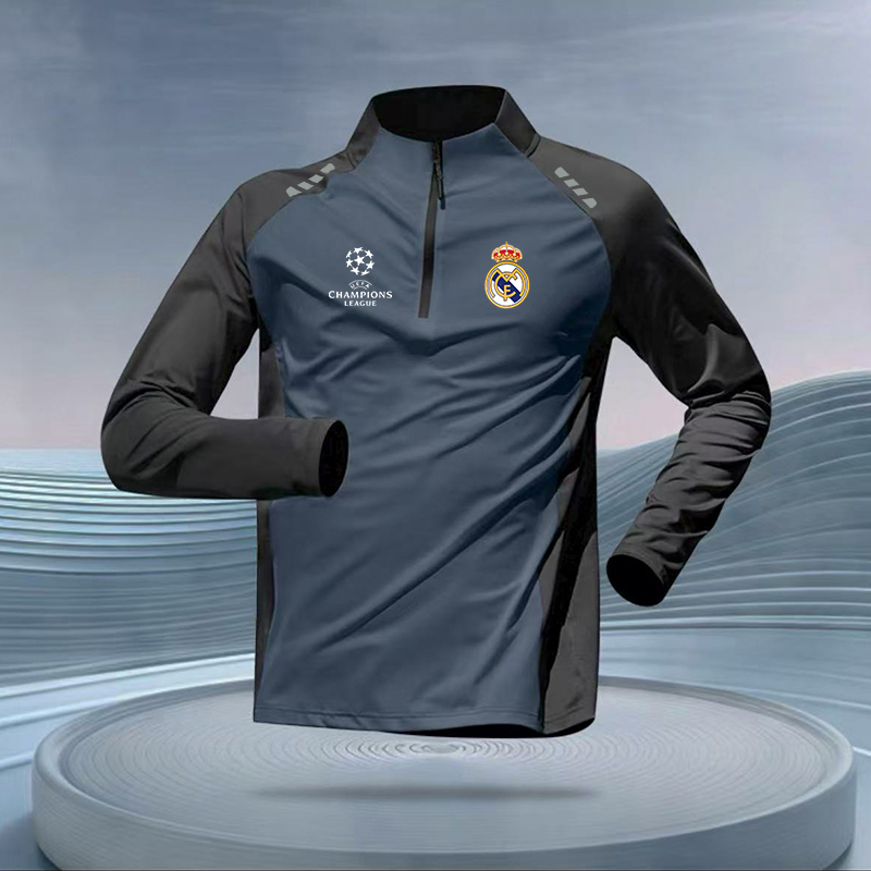 25秋冬季曼联皇马训练拉链半拉链长袖跑步速干运动立领长袖上衣