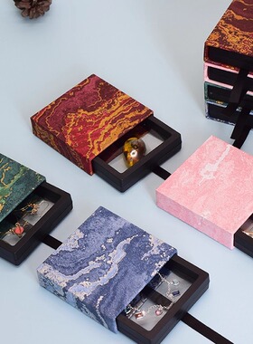 海峡风PE薄膜悬浮盒抽屉式首饰盒抗氧化戒指项链耳环透明收纳盒