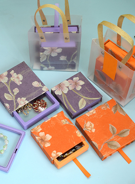 中国风PE薄膜悬浮盒浮雕印花水晶手串盒胸针文玩冰箱贴古风抽屉盒