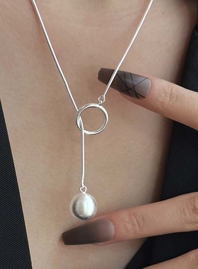 今饰有约纯银女简约项链