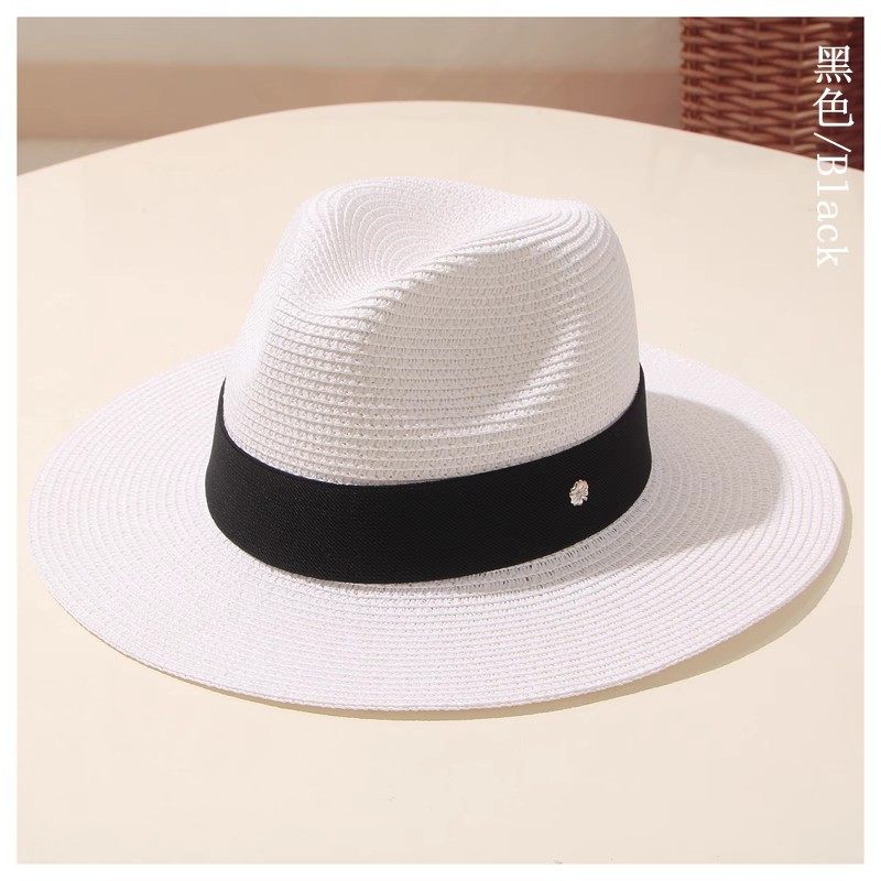 白色宽沿礼帽男女夏天ins度假帽