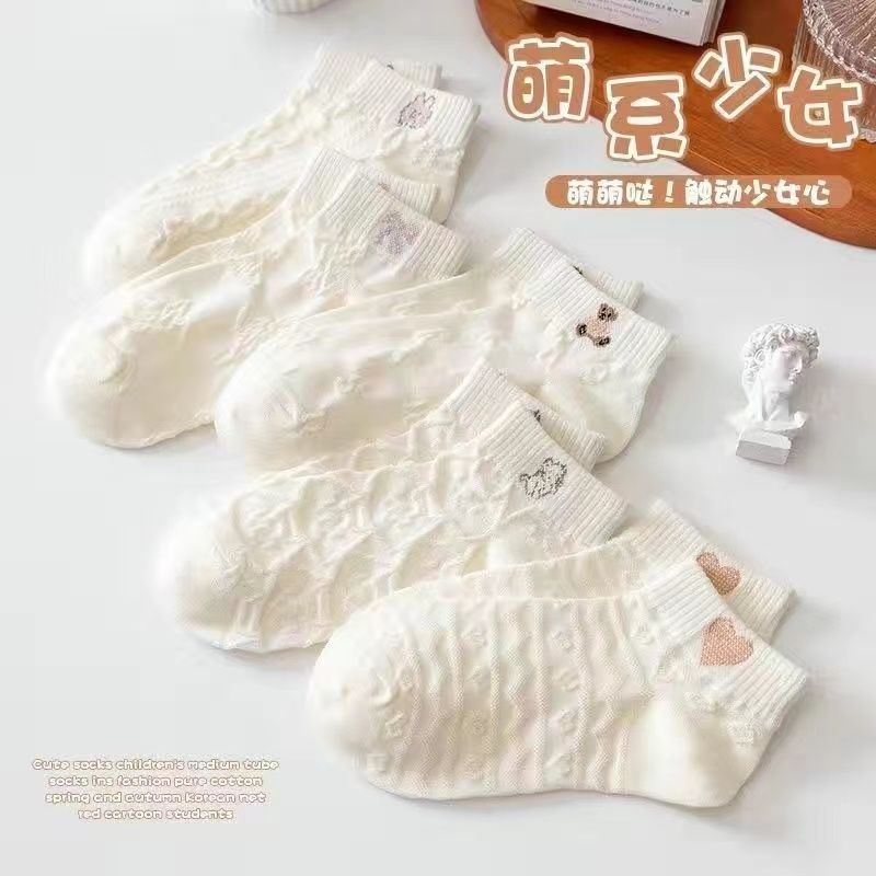 日系浅口白色短筒船袜子女春夏