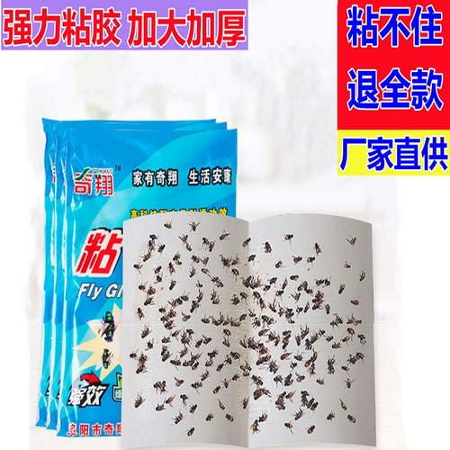 苍蝇贴强力粘苍蝇纸粘蝇板药沾蚊杀手捕捉器灭蝇子神器家用
