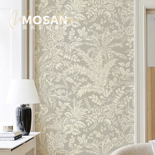 法式复古美式中世纪壁纸背景墙布