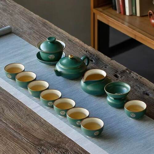 唐月窑羊脂玉瓷防烫功夫茶具