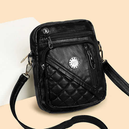 罗博兔菱格纹软皮小包包女单肩斜挎包时尚百搭休闲小方包妈妈包潮