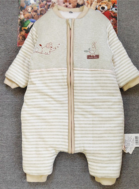 婴儿睡袋秋冬款夹棉宝宝分腿睡衣儿童冬季小童保暖防踢被神器