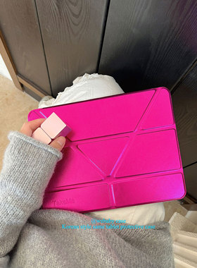 webaby「留学派对/ 耀眼的」镭射ipad y＋3折翻盖pro11/a16保护壳平板10代/10.9横竖10.2寸air13寸亚克力mini