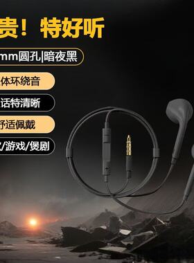 山姆进口K歌游戏侧睡不压耳高音质有线耳机typec/3.5mm接口有线耳