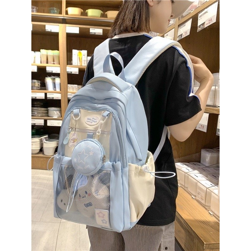 进口小学生书包女孩高颜值粉色初中女生小食量痛包可爱大容量双肩