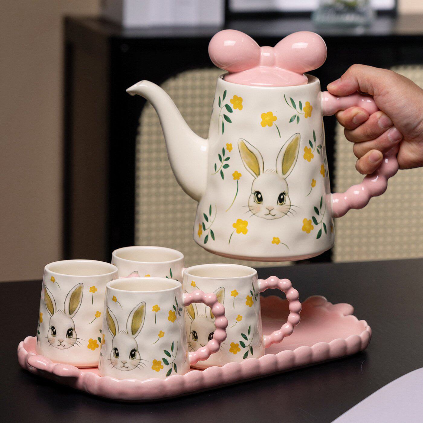 进口正版兔子马克杯带手柄高颜值可爱儿童水杯家用陶瓷杯子女生生