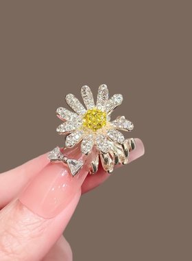 进口高端轻奢水钻雏菊抓夹女网红时尚后脑勺半扎发夹新款百搭发抓