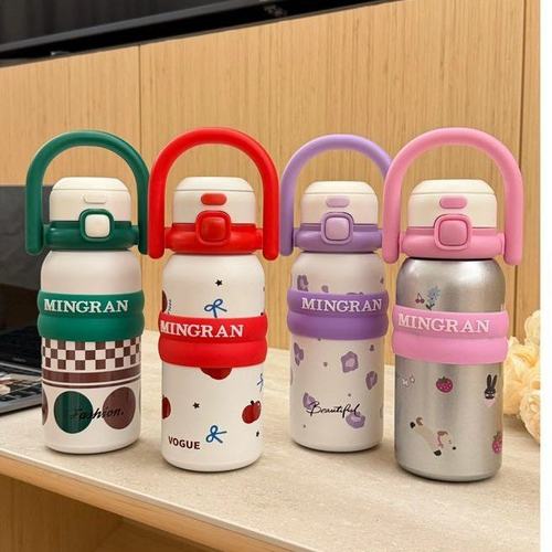 进口2025甜心儿童保温杯316大容量女生新款高颜值水杯便携学生吸