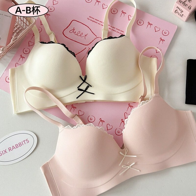 进口粉底液隐形无痕内衣女小胸聚拢显大收副乳舒适纯欲性感蕾丝文
