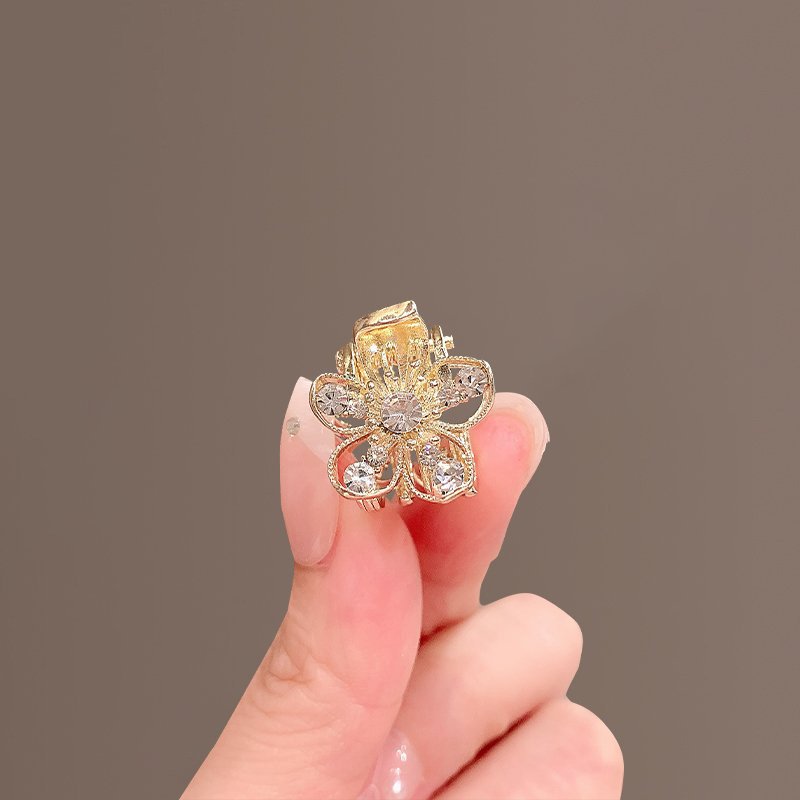 进口精致小号迷你刘海夹侧边夹抓夹女韩国可爱甜美水钻蝴蝶发夹子