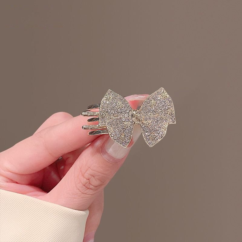 进口水钻花朵蝴蝶结螃蟹夹超好用夹碎发刘海小抓夹精致百搭气质鸭