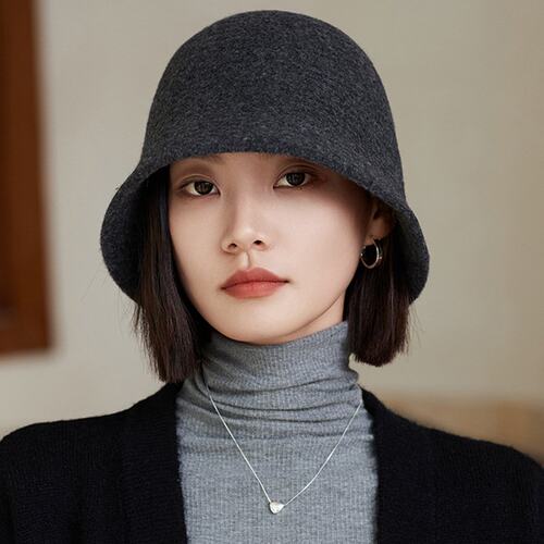山姆进口羊毛渔夫帽女秋冬2026新款保暖小众复古富家女盆帽显脸小