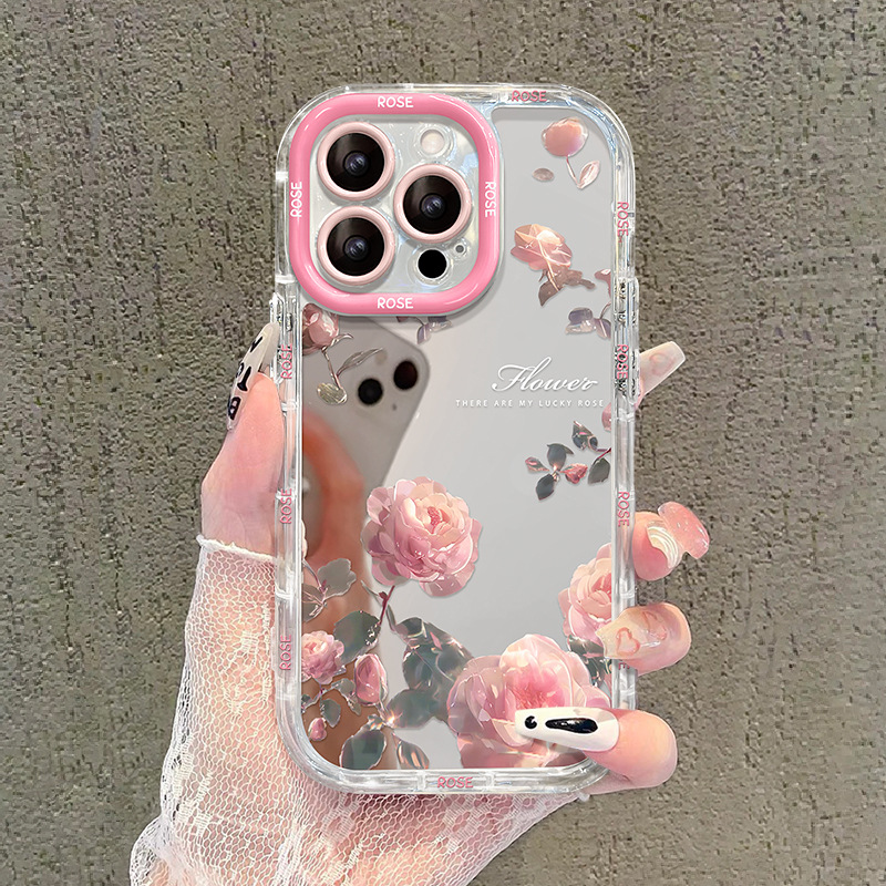 粉色玫瑰花适用iphone16苹果