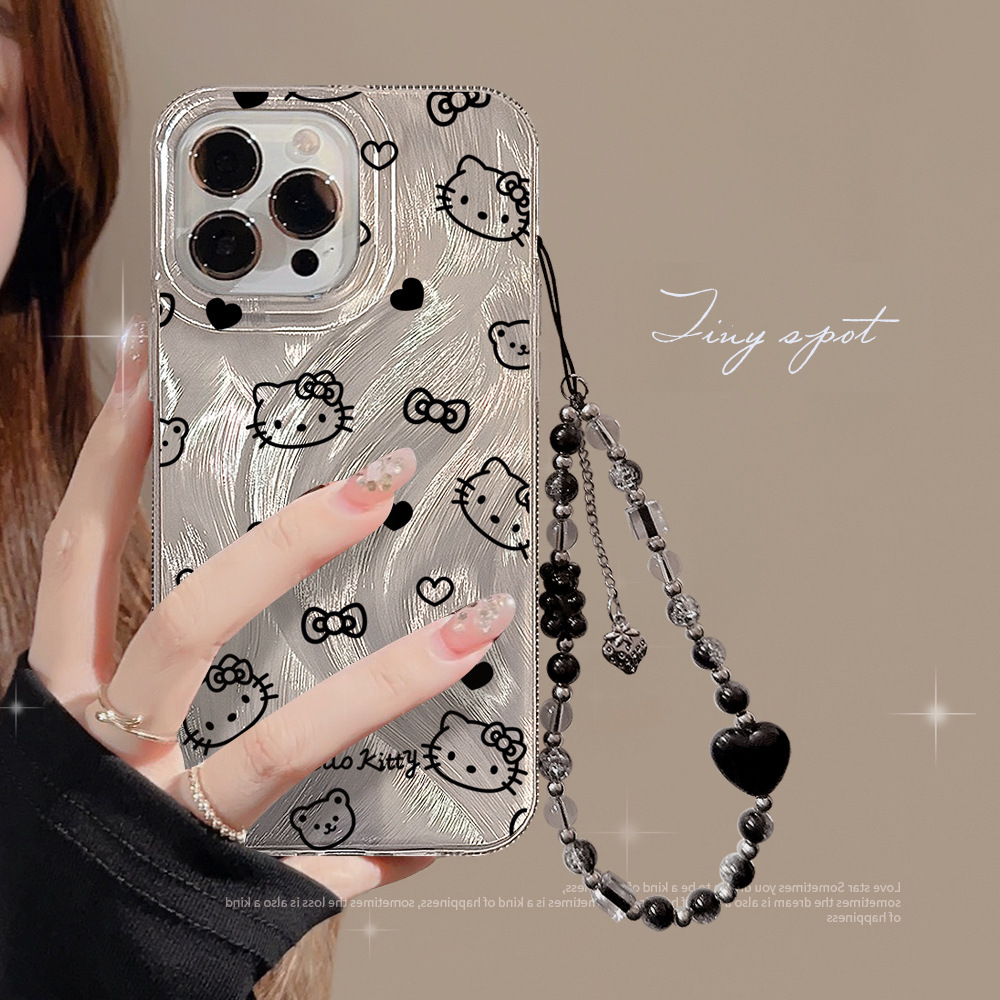 不晚ins羽纱甜酷线条猫咪15promax手机壳简约小众iphone13/14保护