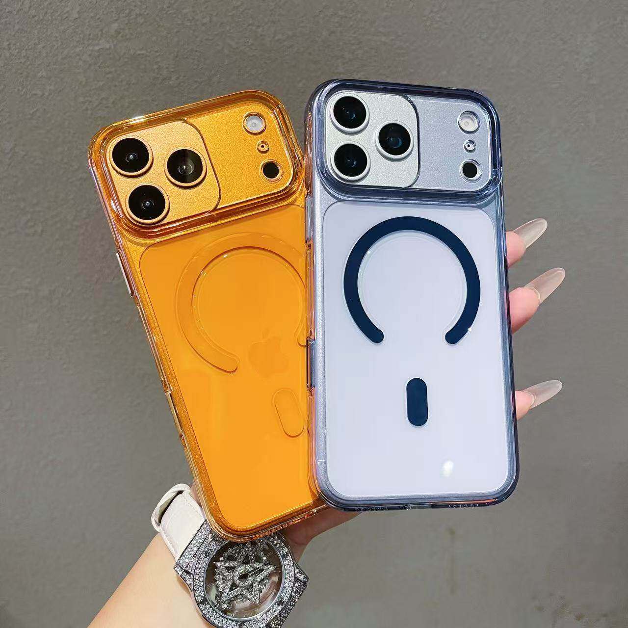盒装PC高透磁吸苹果17pro max手机壳批发 适用iPhone 16 14 15男新款卡通保护套全包女透明简约