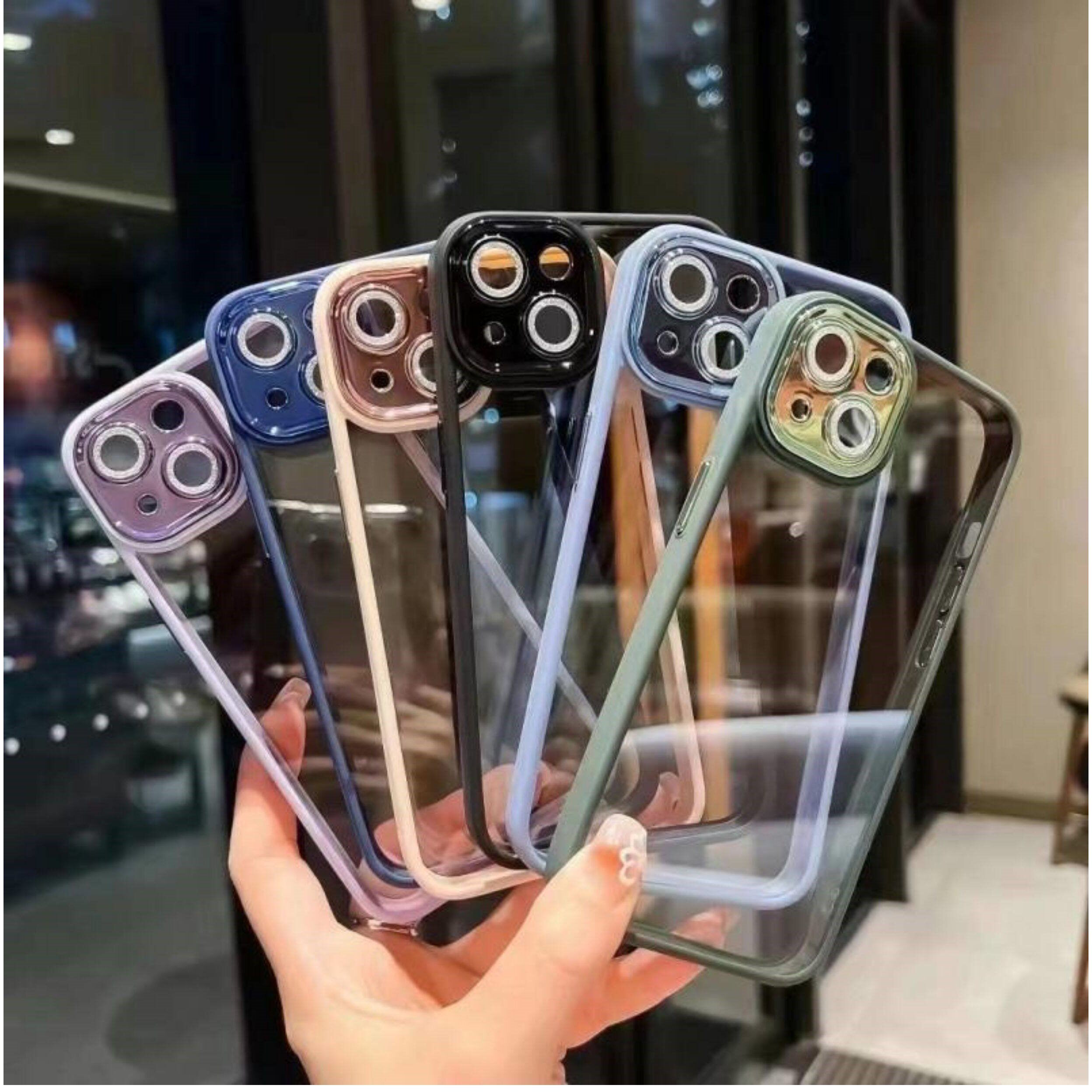 护眼闪粉镜头苹果17pro max手机壳批发 适用iPhone 13 11 15 12 16 14 plus保护套撞色女透明新款全包男简约