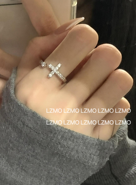 LZMO十字架锆石开口可侣戒