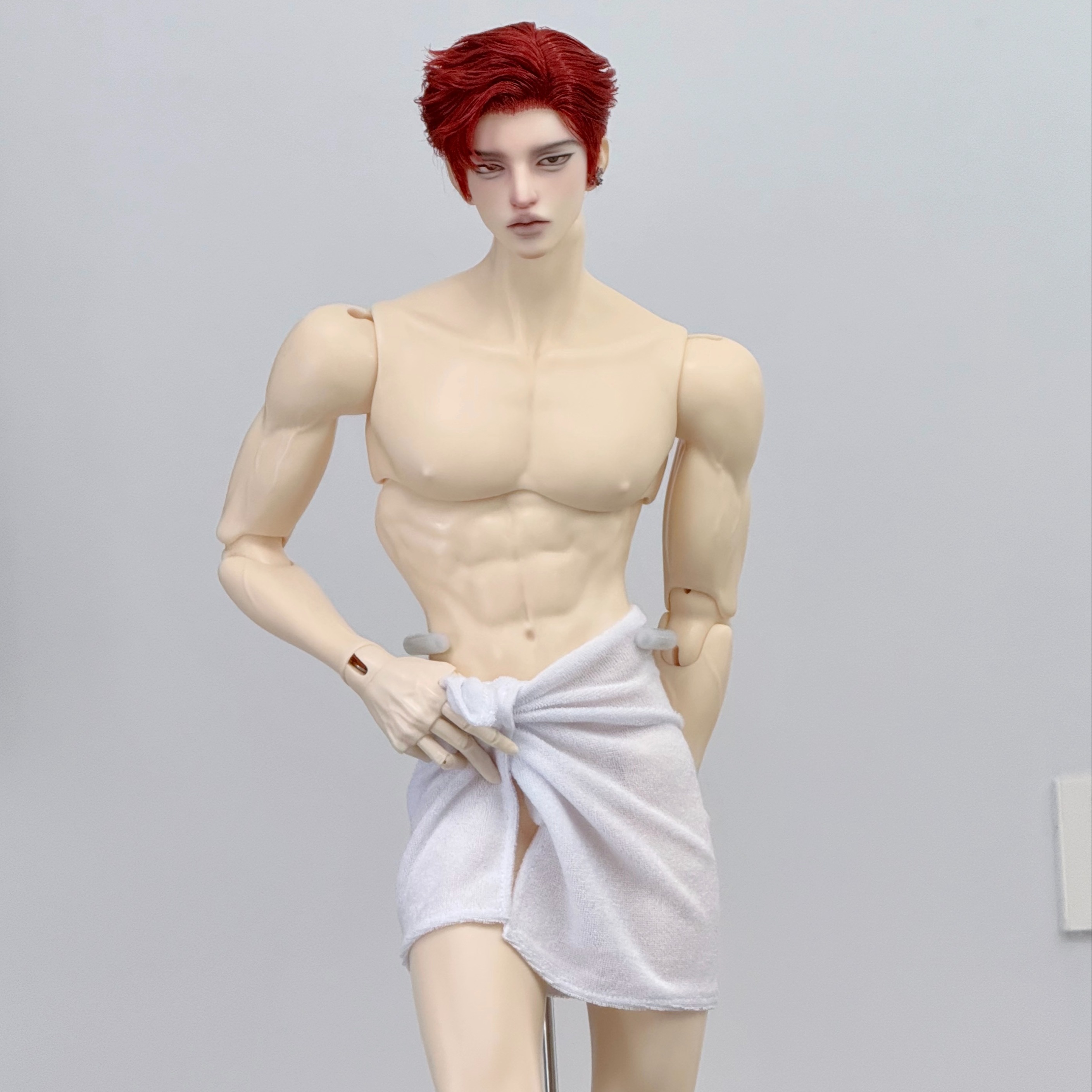 3分75叔BJD娃衣浴巾白色毛巾