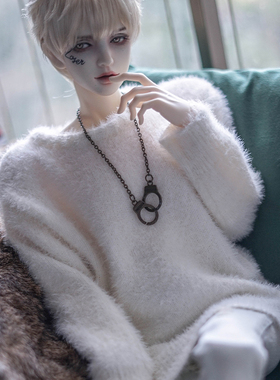 包邮现货 仿貂毛毛衣bjd娃衣壮叔普叔4分SD用黑色白色 三万院长