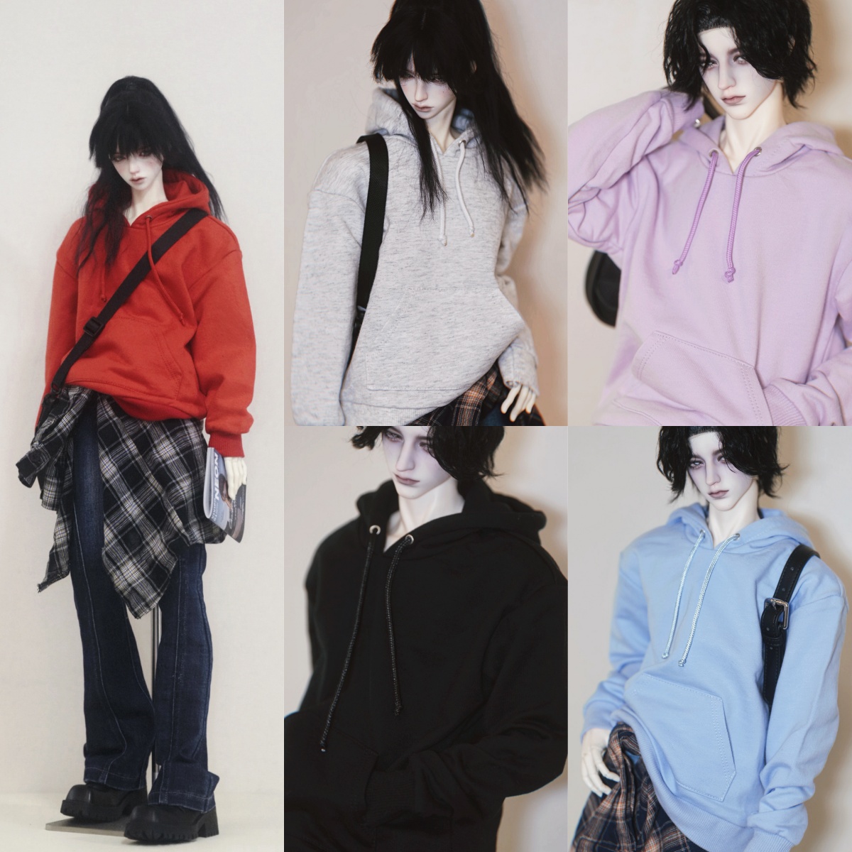 现货4分75叔BJD娃衣连帽卫衣