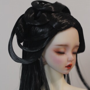 【寄售】洛珞轩 墨婉 BJD三四分女古风盘发古装造型假发 三万院长