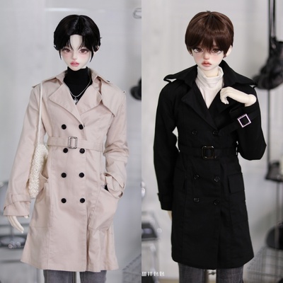 口袋4分3分17修身双排扣风衣