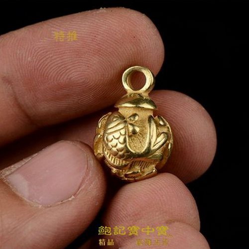 黄铜手工钥匙扣挂件迷你吊坠铃铛