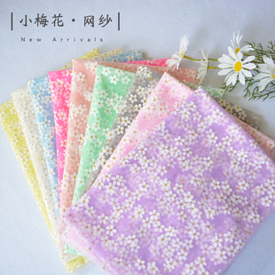 印花网纱ins服装蕾丝纱加密网眼纱女生儿童拍照背景布diy手工布料
