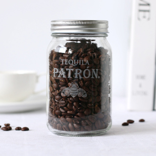 厨房收纳五谷杂粮玻璃密封储物罐咖啡豆沙拉果酱瓶mason jar480ml