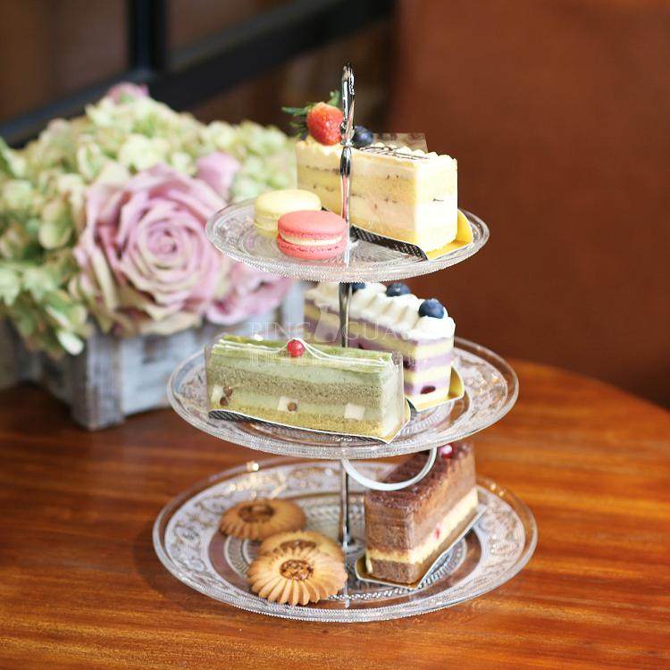 欧式玻璃蛋糕盘水果盘创意果盘蓝点心盘蛋糕架三层2层托盘盘子,餐饮具,果盆/果盘/果篮,淘宝优惠券,粉丝福利购,淘宝优惠卷