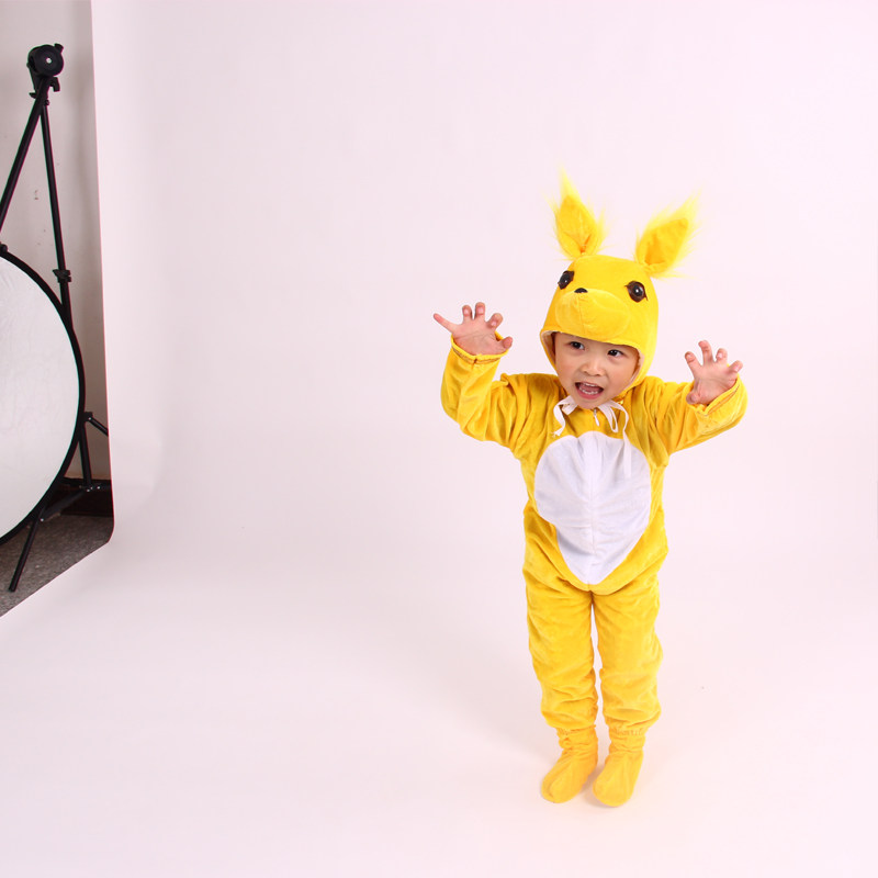 模特实拍动漫卡通长袖黄色小狐狸舞蹈演出服动物黄鼠狼亲子表演服,童装/婴儿装/亲子装,儿童演出服,淘宝优惠券,粉丝福利购,淘宝优惠卷