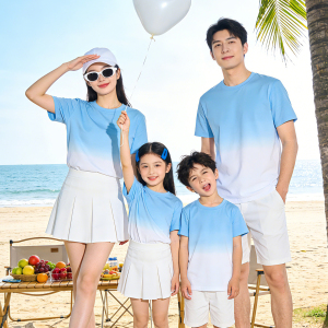 夏季海边度假亲子纯棉T恤套装