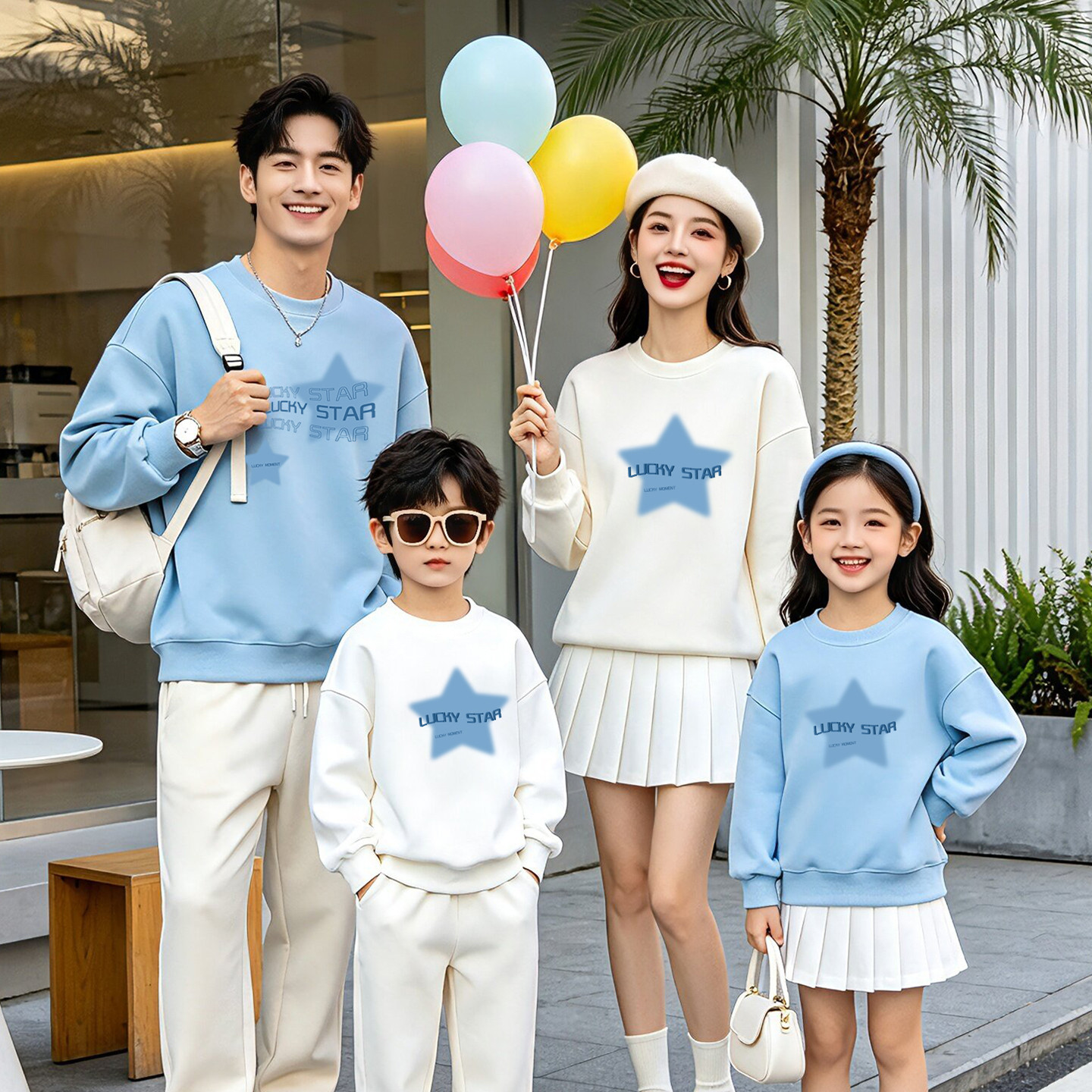 秋冬全家福周岁婴幼儿连体爬服