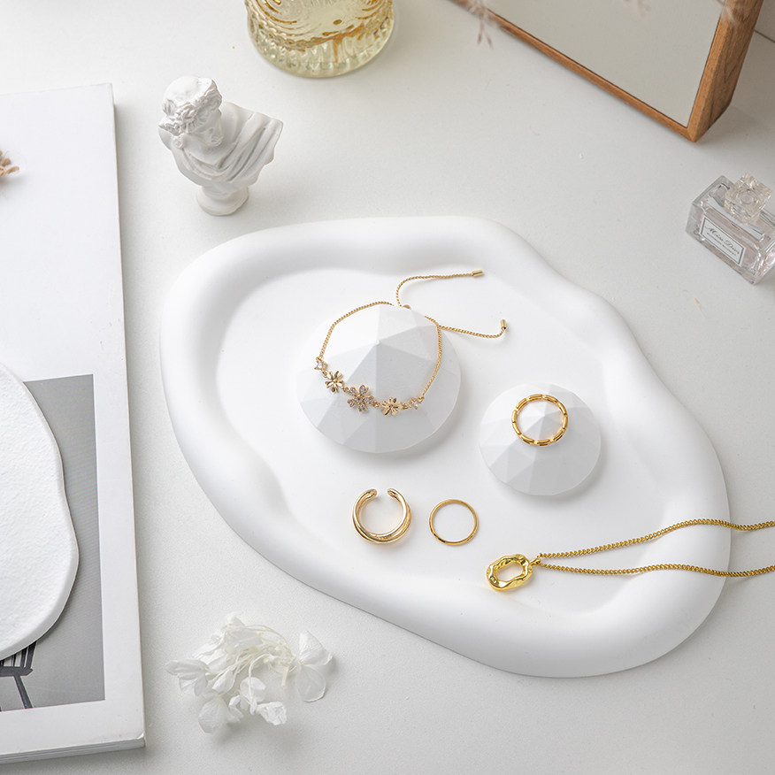 북유럽 스타일 쥬얼리 트레이 디스플레이 스탠드 솔리드 컬러 통통한 트레이 쥬얼리 목걸이 스탠드 사진 소품 귀걸이 귀걸이 스탠드