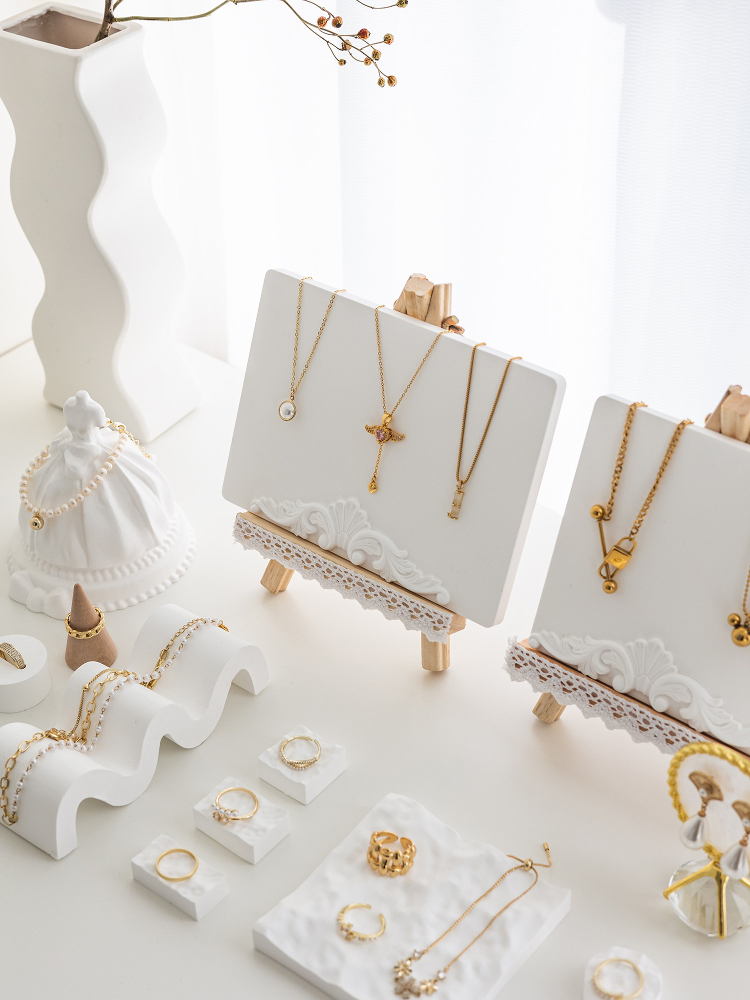 석고 사진 프레임 쥬얼리 목걸이 디스플레이 랙 쥬얼리 보관 매장 카운터 쥬얼리 디스플레이 사진 소품 랙