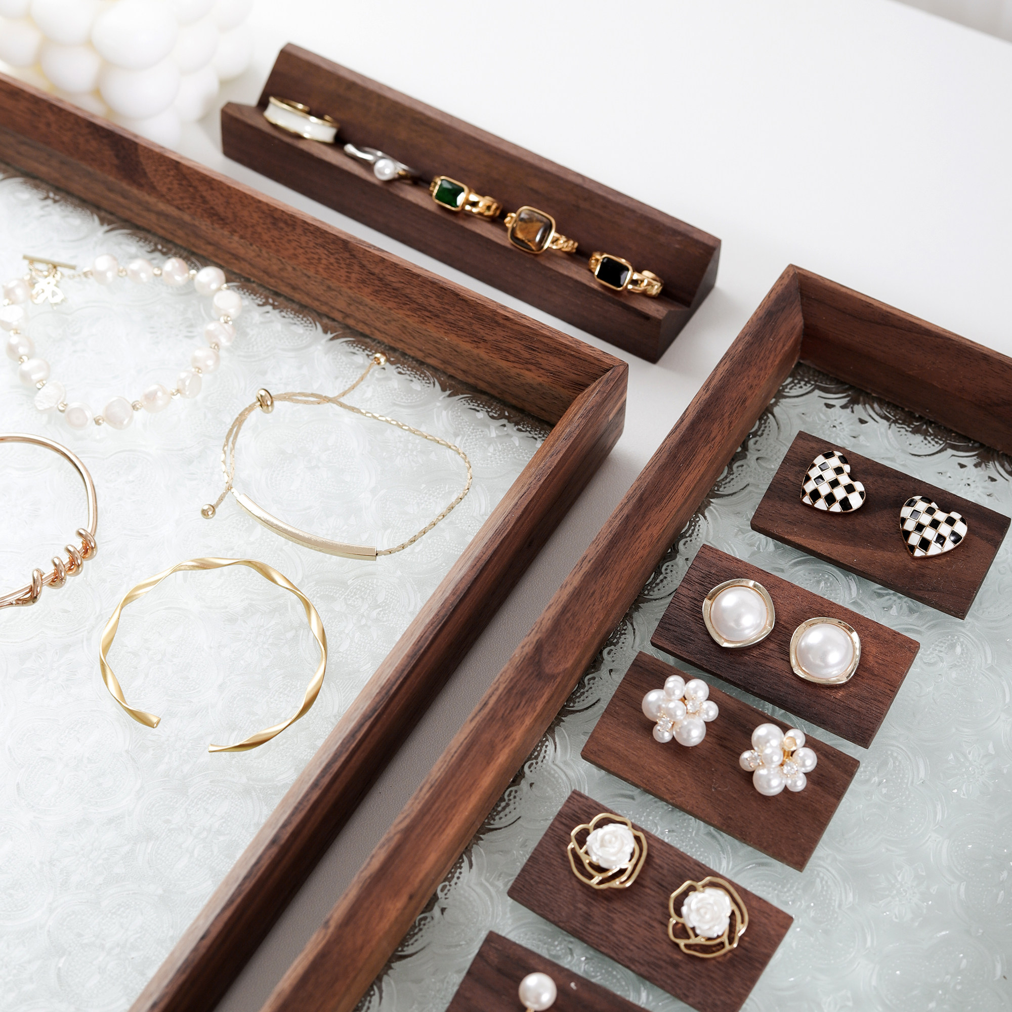 호두 쥬얼리 트레이 쥬얼리 스톨 디스플레이 장식 디스플레이 트레이 쥬얼리 보관함 크리 에이 티브 사진 소품