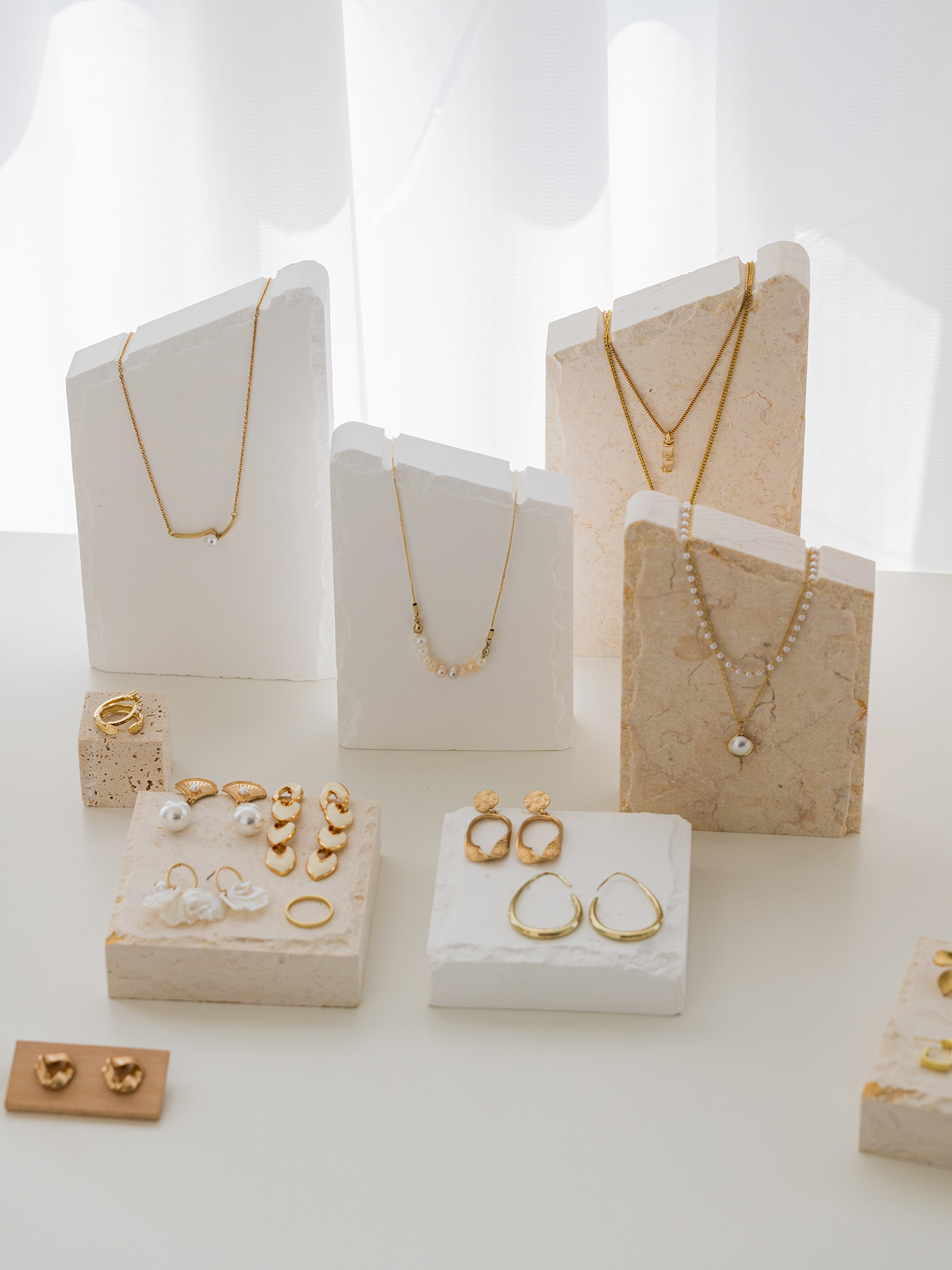 대리석 목걸이 선반 디스플레이 스탠드 귀걸이 쥬얼리 반지 디스플레이 스탠드 쥬얼리 쥬얼리 디스플레이 소품